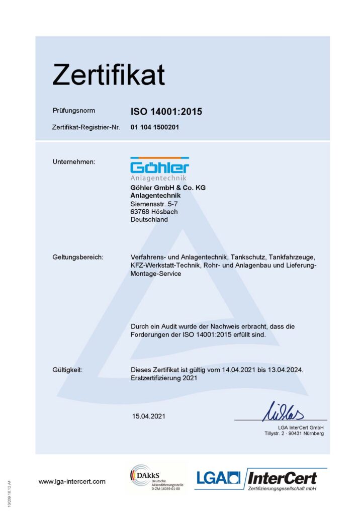 Zertifikat iso-14001-2015